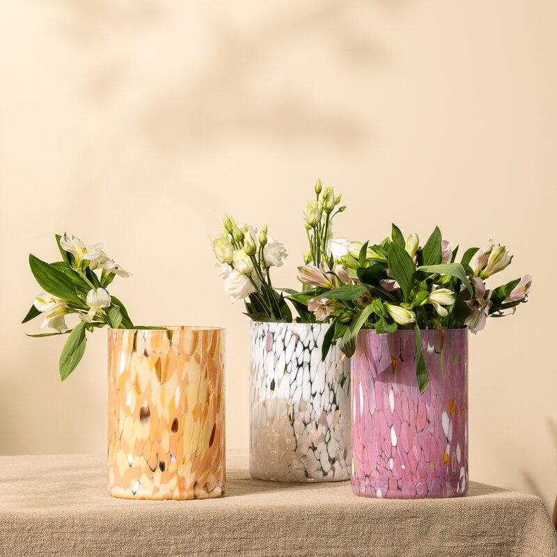 Swirl lykt/vase 19 cm rosa