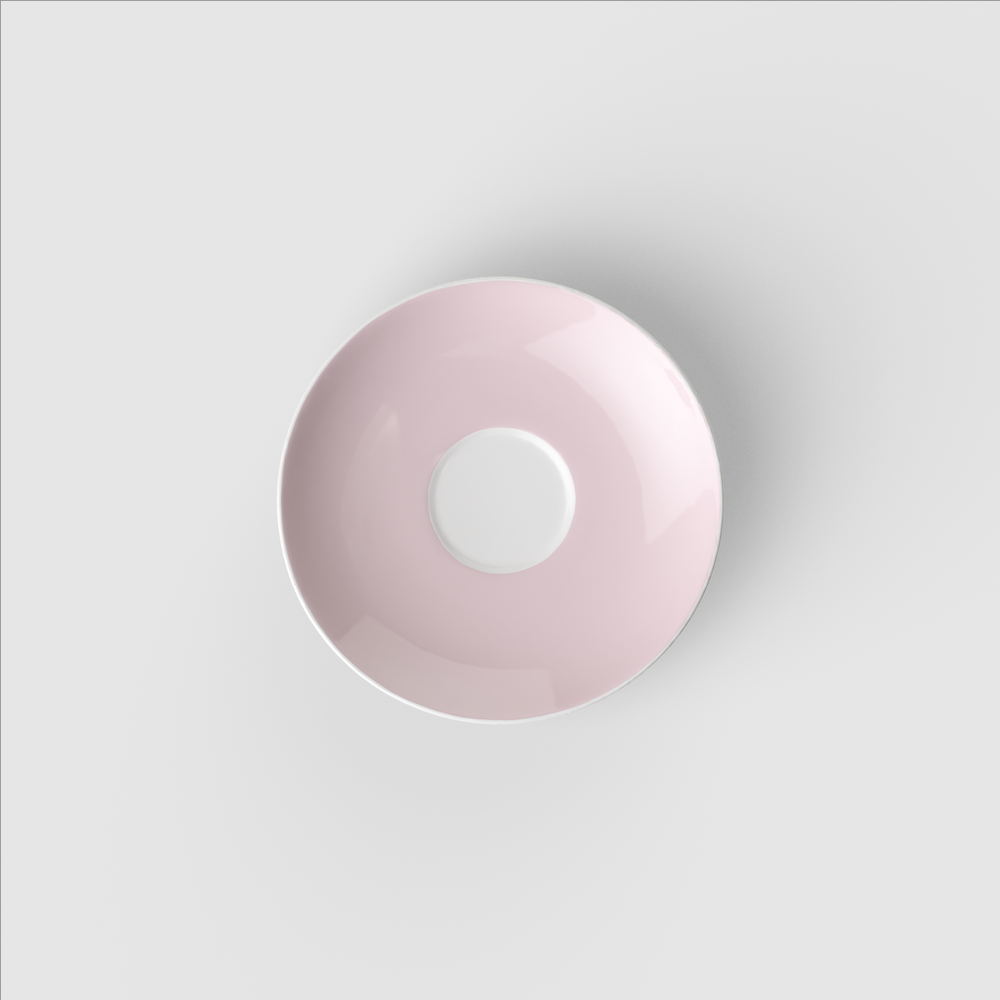 Rose Garden Espresso cup saucer - Pink, 4.7'', Premium Porcelain