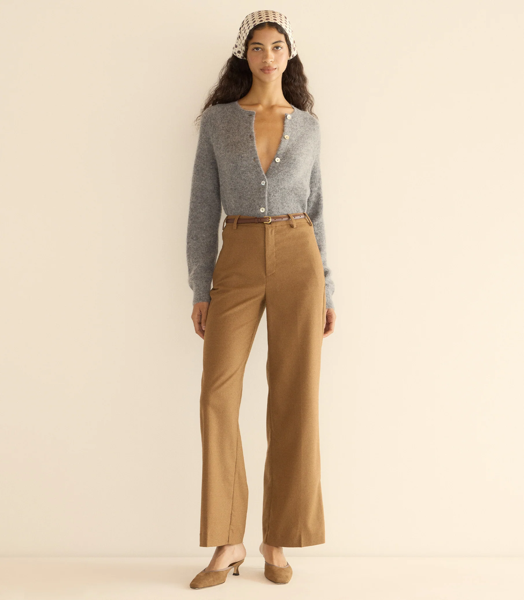 PETRA CARDIGAN -- DARK HEATHER GREY