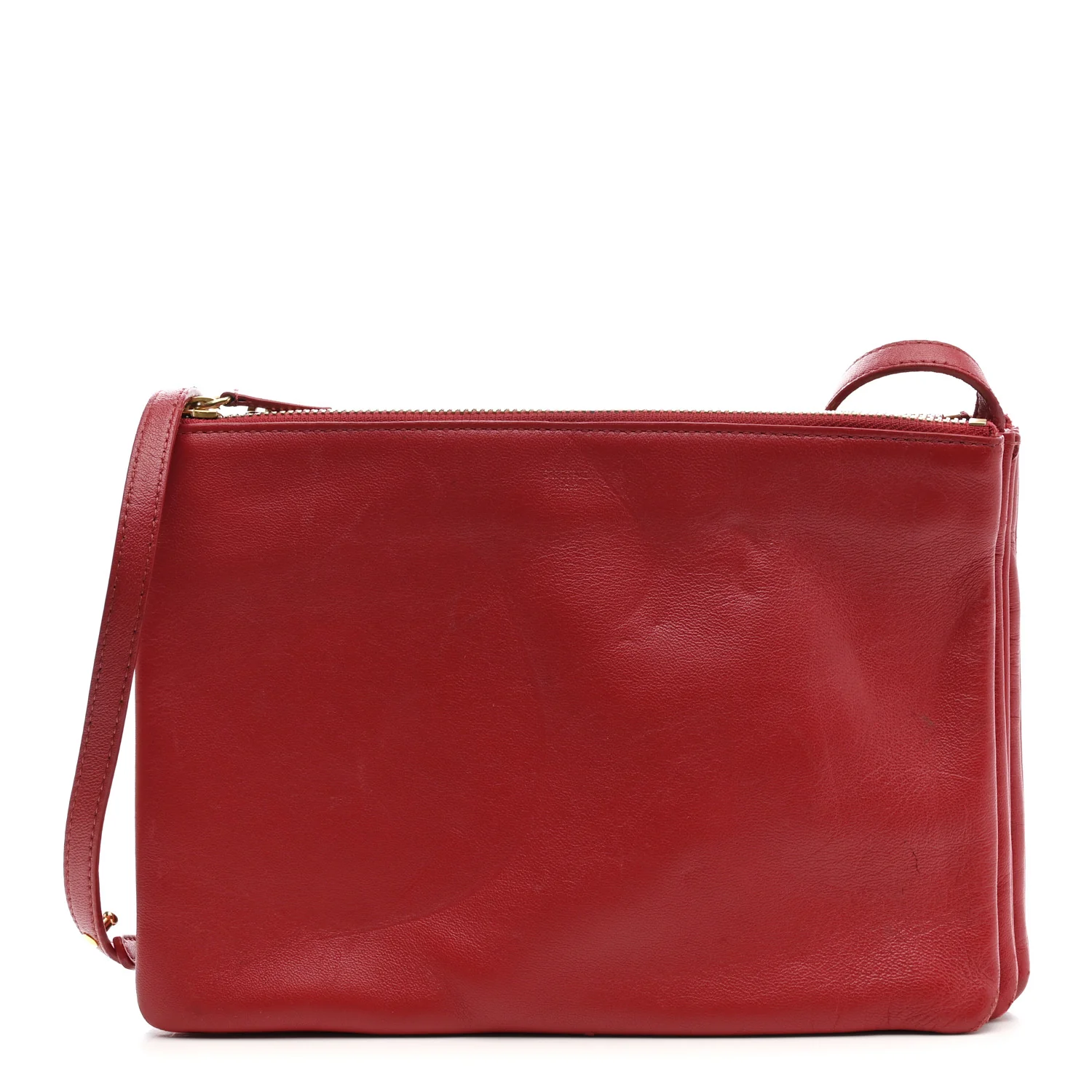 Lambskin Large Trio Crossbody Bag Red