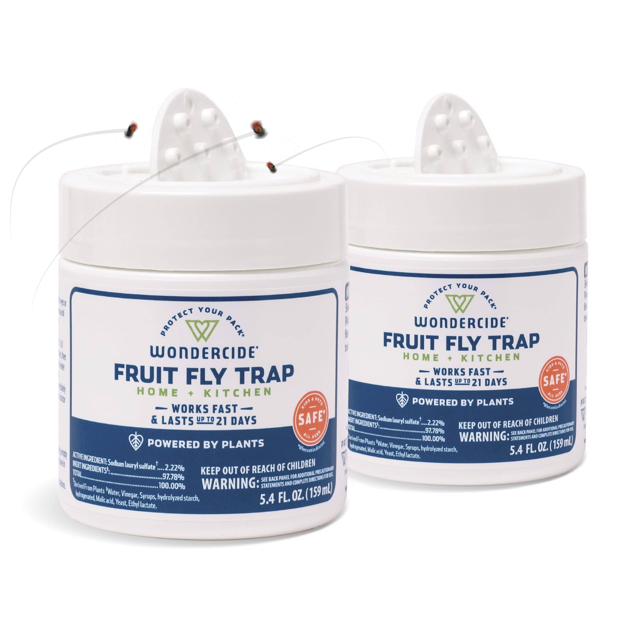 Wondercide - Fruit Fly Trap for Kitchen, Home, and Indoor Areas - Fruit Fly Killer - Pet and People Safe - Made in USA & Plant B