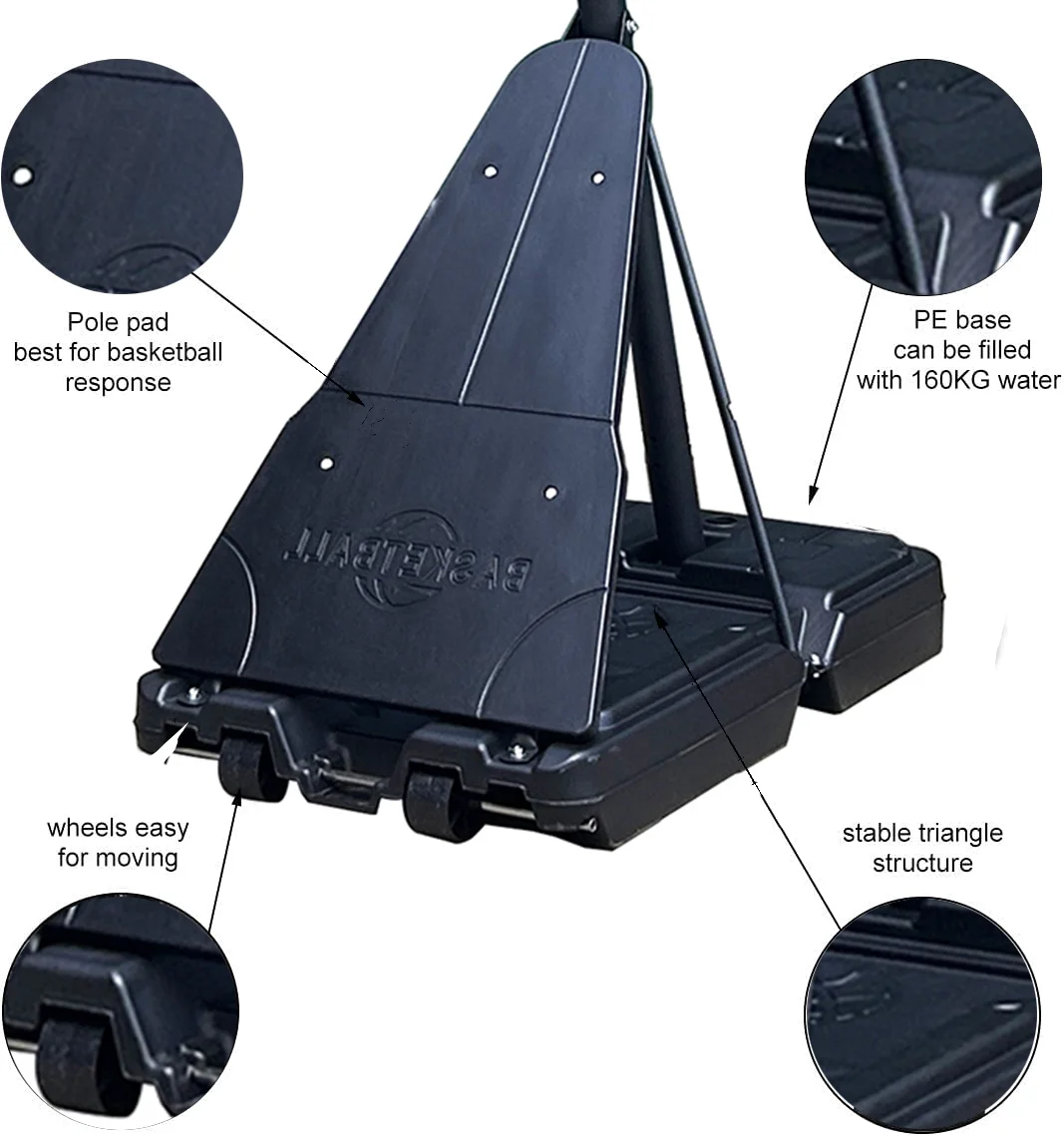 54in Portable Basketball Hoop with Polycarbonate Backboard - Image 4