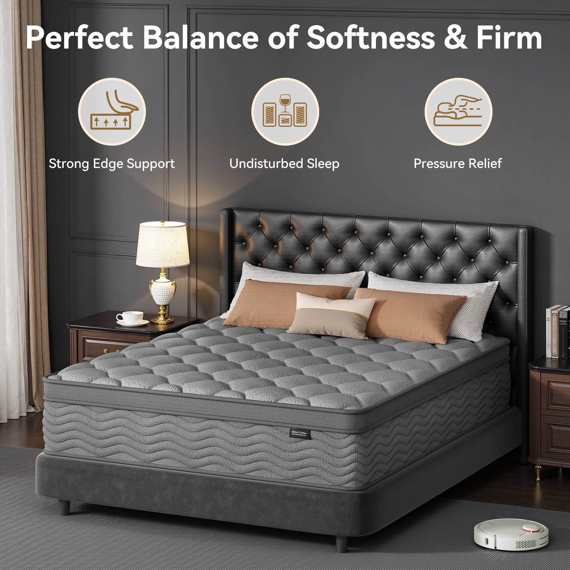 Queen Mattress 10 inch, Hybrid Mattress in a Box, Memory Foam and Individual Pocket Springs, Pressure Relief, Medium Firm(Queen/10 in) - Image 6