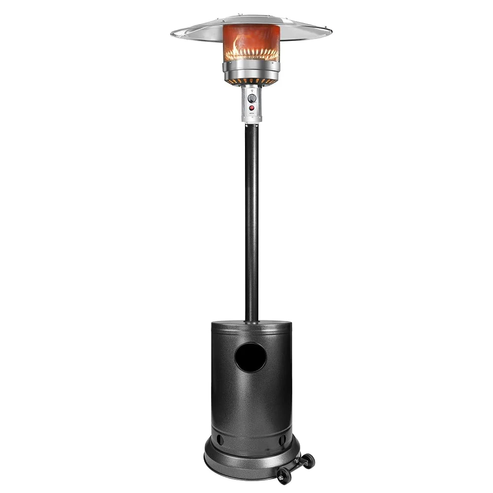Charcoal Gray 50,000 BTU Propane Patio Heater, Multiple Color Available, Outdoor Heater with Weighted Base, Adjustable Heat Control Safety Shut-Off for Patio & Restaurant