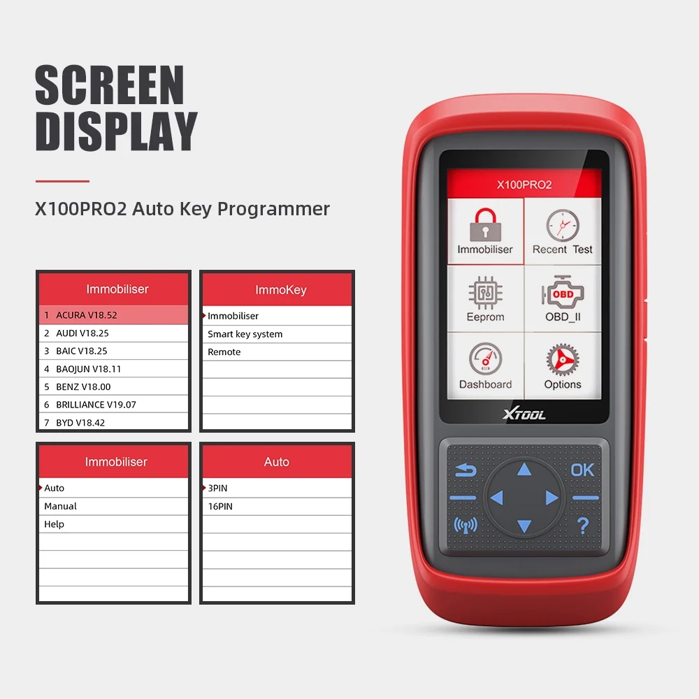 XTOOL X100 PRO2 Key Fob Programmer OBD2 Scanner with EEPROM Adapter Immobilizer Lifetime Free Update