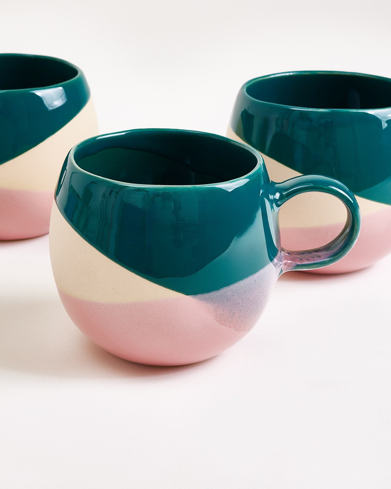 BICA - LARGE MUG DARK GREEN SAND PINK SET OF 6