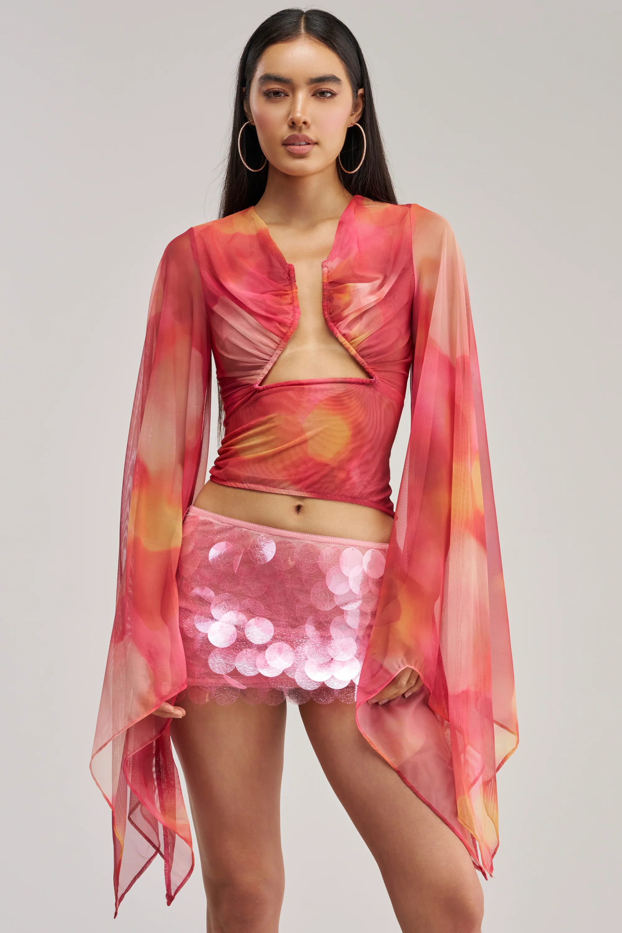 CELESTE CUTOUT DRAPE TOP - Akira Store