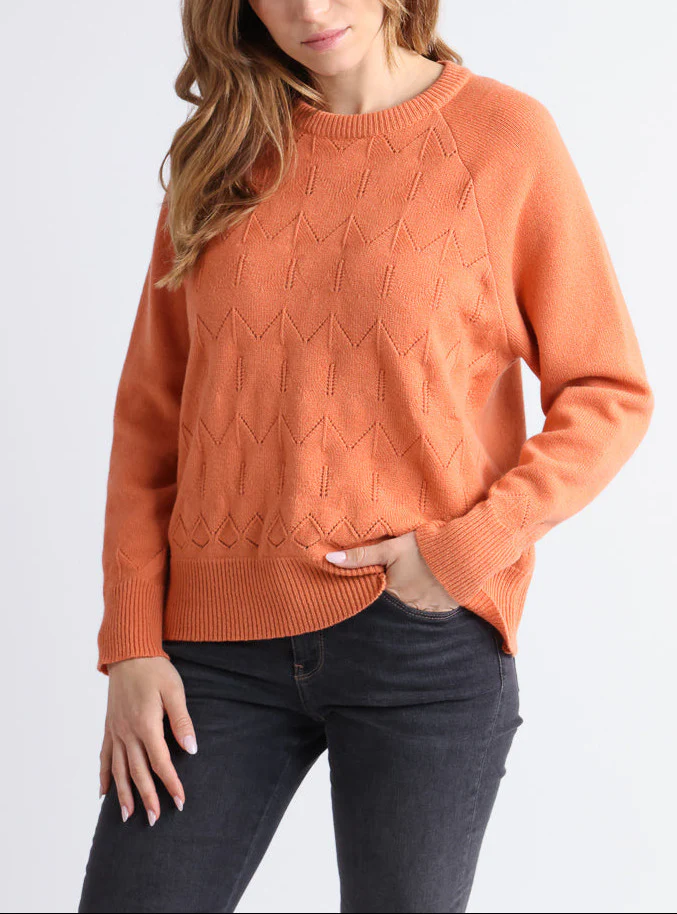 Pull femme laine et cachemire orange