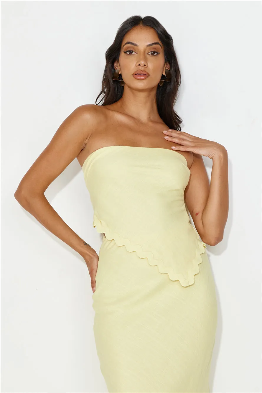 Sassi Strapless Crop Top Yellow
