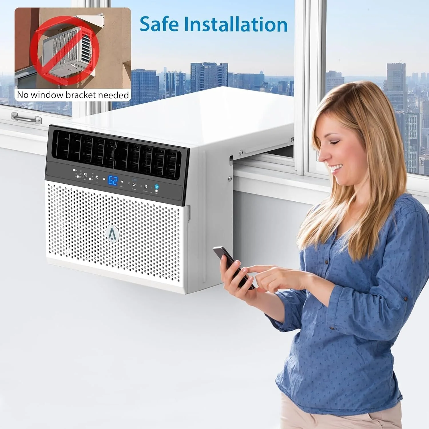 8000Btus Window Air Conditioner Over the Sill AC Up to 370 Sq.Ft With Remote App(8000 BTU) - Image 7