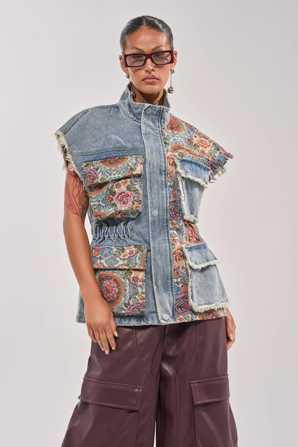 KAI PATCHWORK DENIM VEST - Akira Store