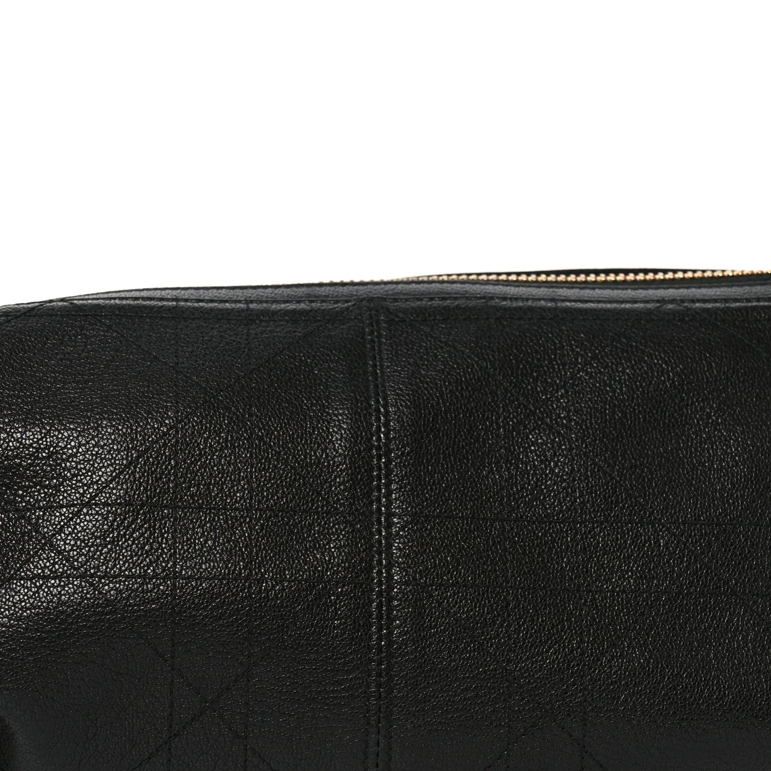 Shiny Grained Calfskin Macrocannage Medium D-Journey Bag Black