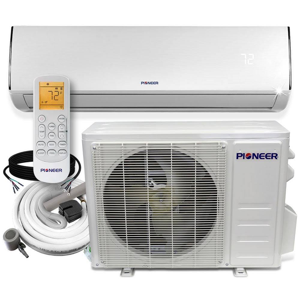 Pioneer Low-Ambient 18,000 BTU 1.5 Ton 19 SEER2 Ductless Mini Split Wall Mounted Inverter Air Conditioner w/Heat Pump 208/230V, White