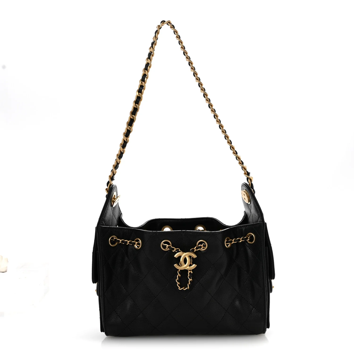 Caviar Quilted Mini Chanel 25 Handbag Black