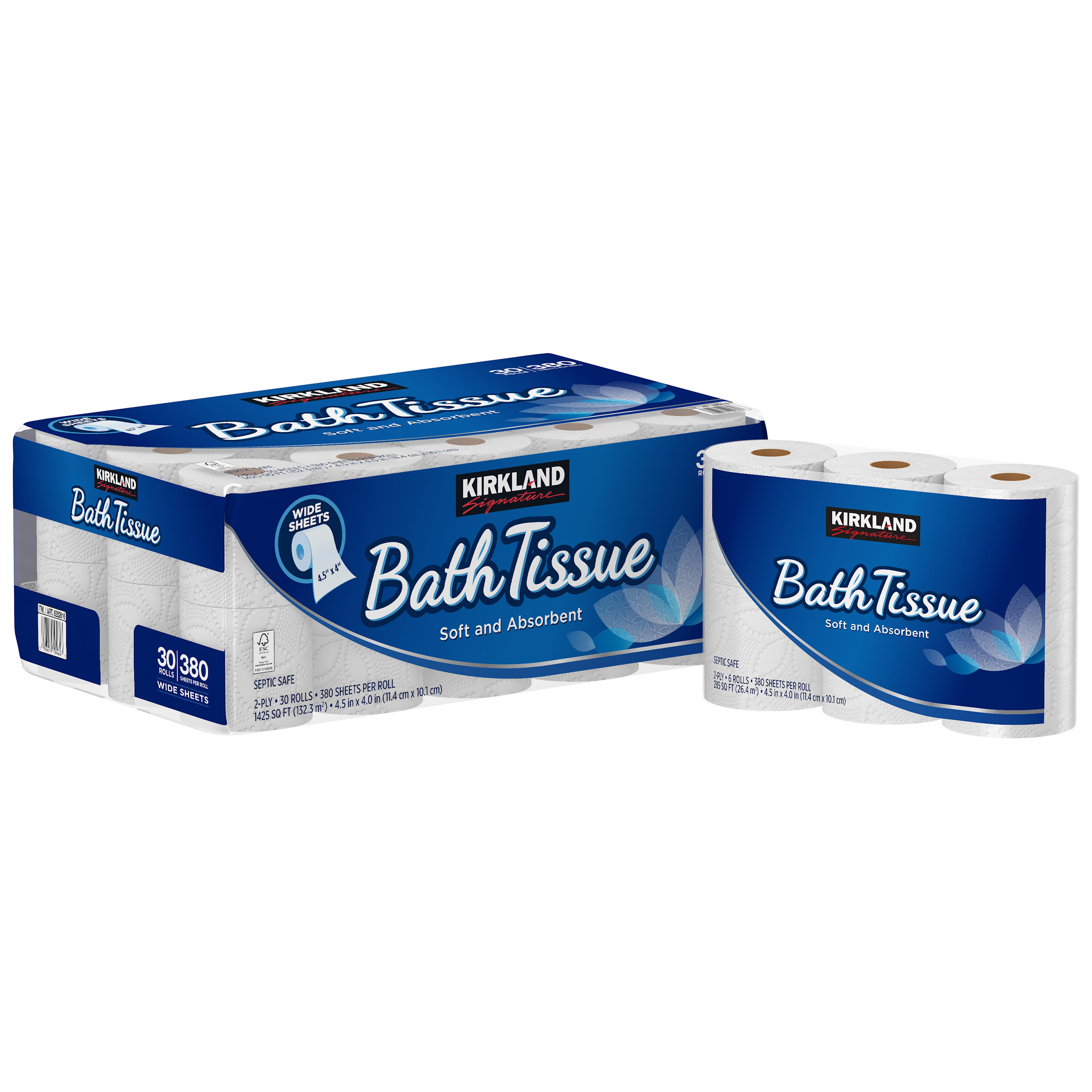 Kirkland Signature Bath Tissue, 2 - Ply, 380 Sheets, 30 Rolls