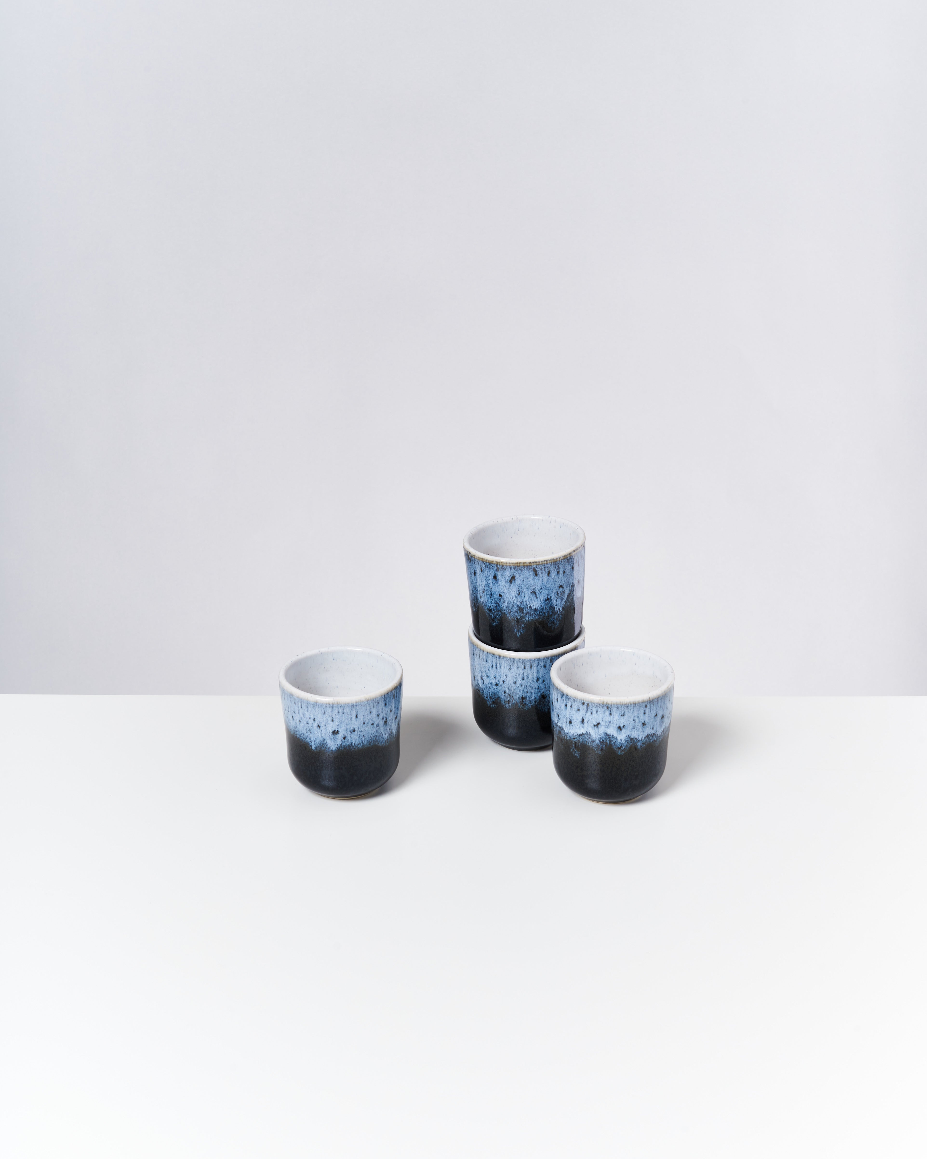 ALCACHOFRA - SMALL CUP BLACK-BLUE SET OF 4