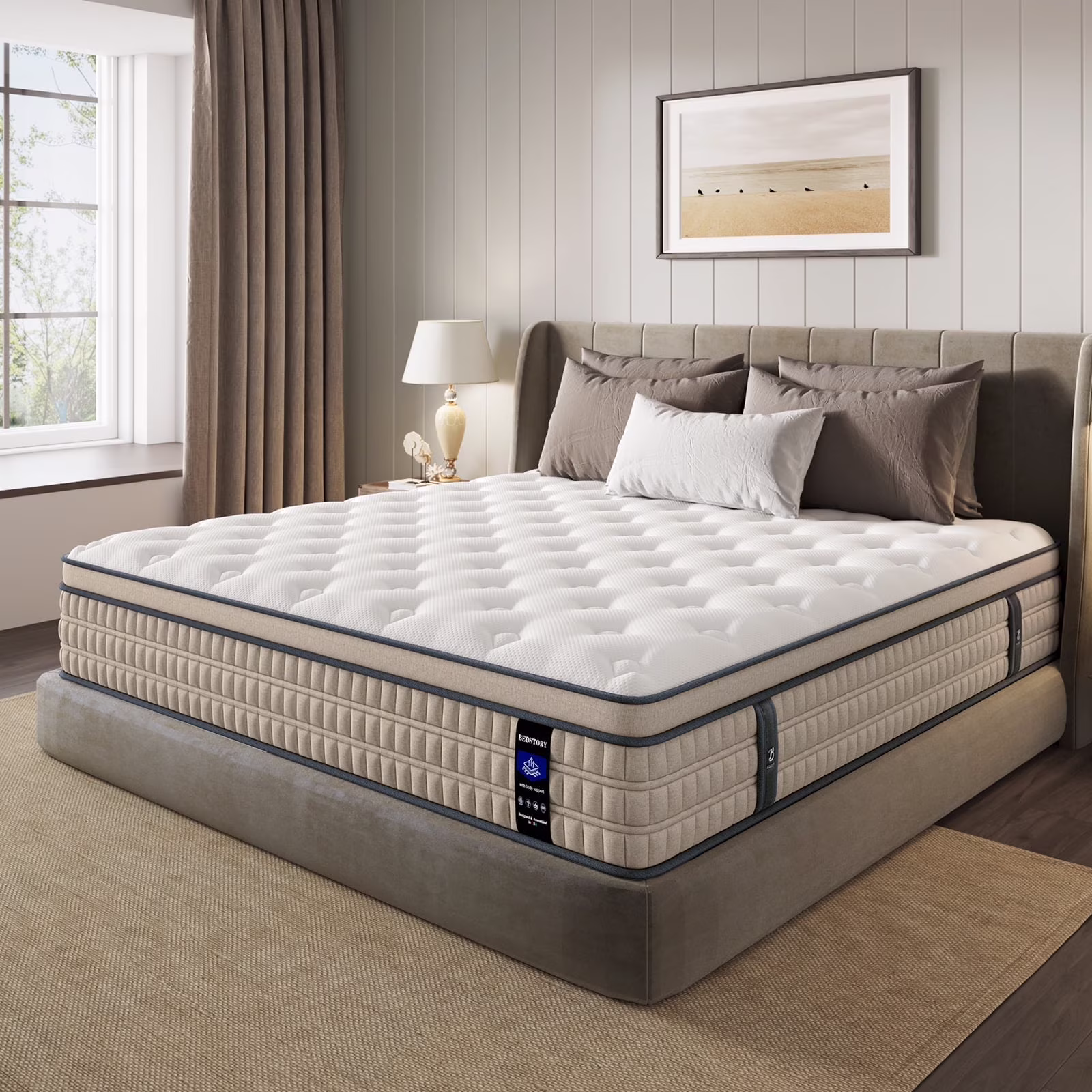 Sleepmax 12 in Queen Size Firm Hybrid Mattress, 365 Night Trial, Motion Isolation & Pressure Relief, Certipur - US Certified, Adult