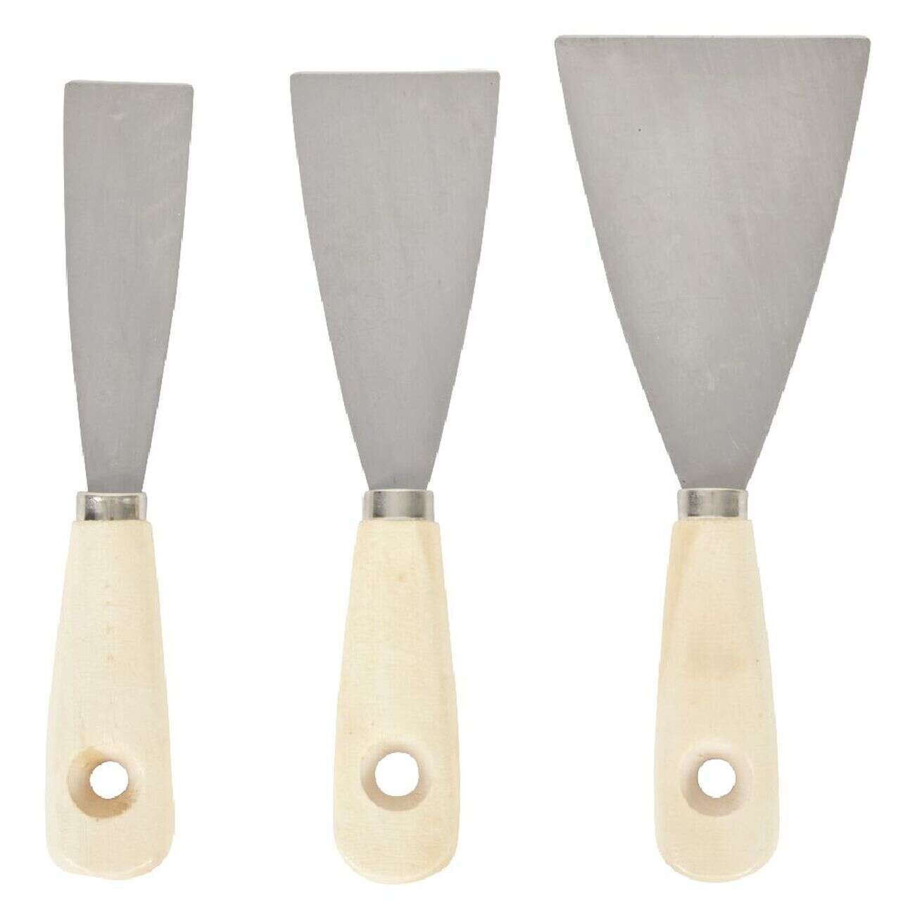 Spatule inox x3 largeur 30, 50 et 80 mm