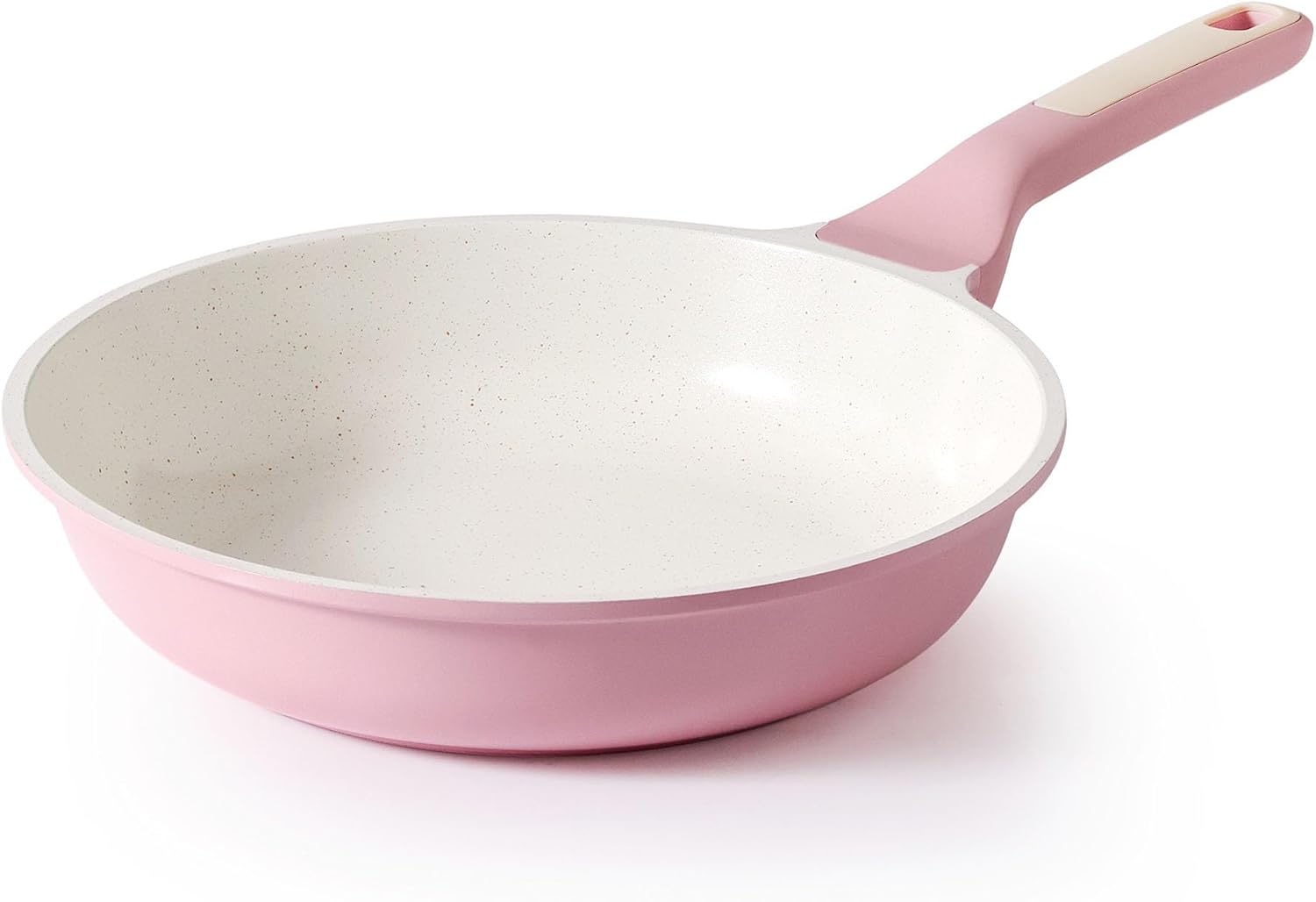 SENSARTE Nonstick Ceramic Frying Pan Skillet, 8 Inch Omelet Pan, Healthy Non Toxic Chef Pan, Induction Compatible Egg Pan with Heat Resistant Handle, PFAS-Free, White