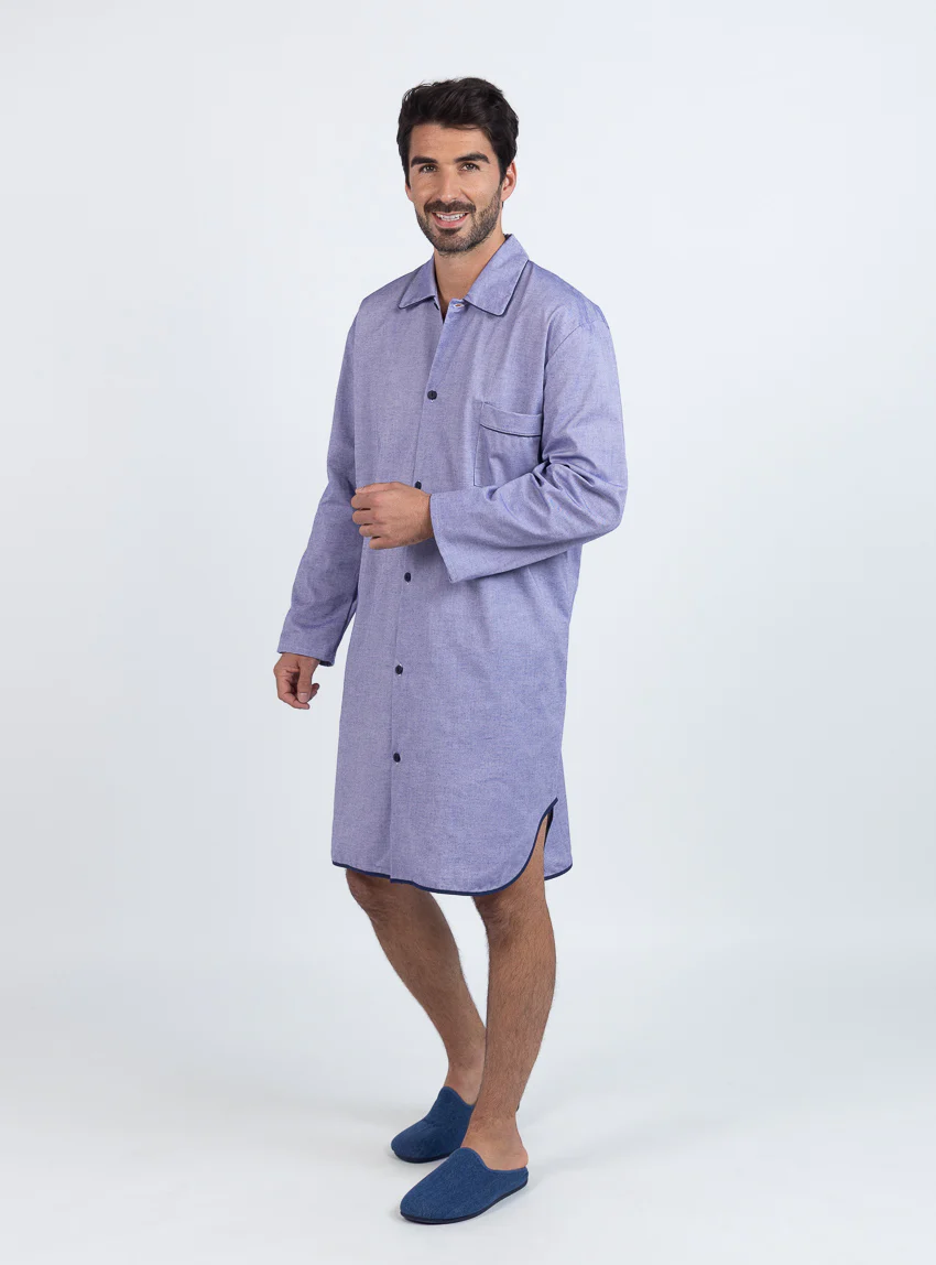 Liquette homme en coton rayé bleu