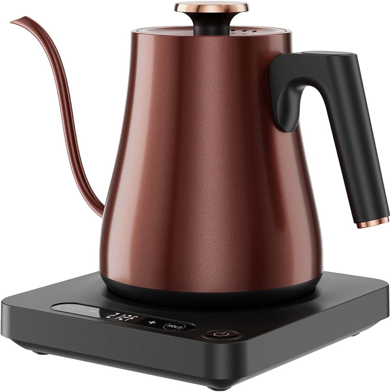 Gooseneck Electric Kettle 1L, 1000W Stainless Steel, Black
