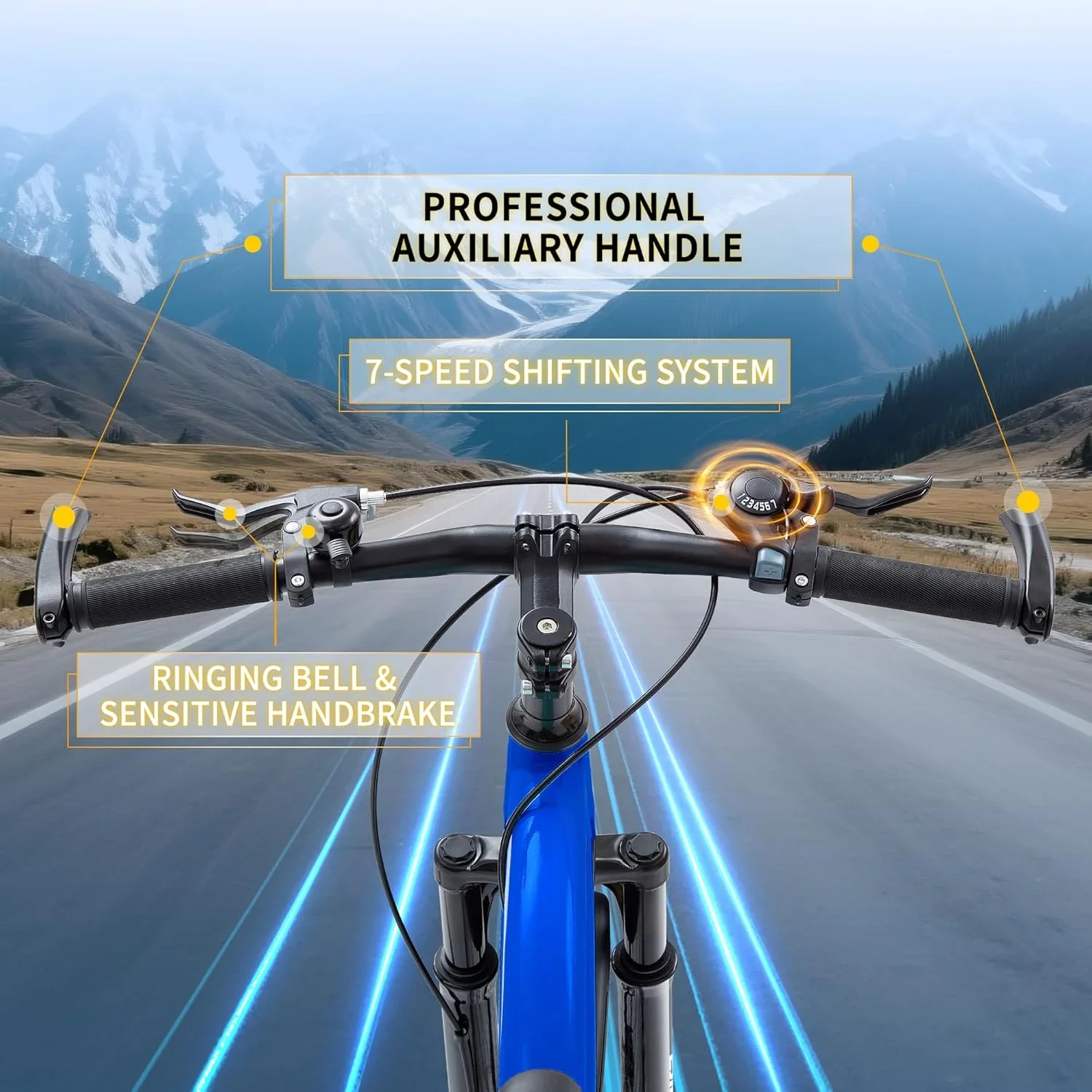 Mountain Bike for Adults, Akaber 24 Inch Full Dual Suspension MTB Bicycle, 7-Speed High-Carbon Steel Frame with Double Disc Brake, Softail Design for Men/Women Outdoor Trail Riding
