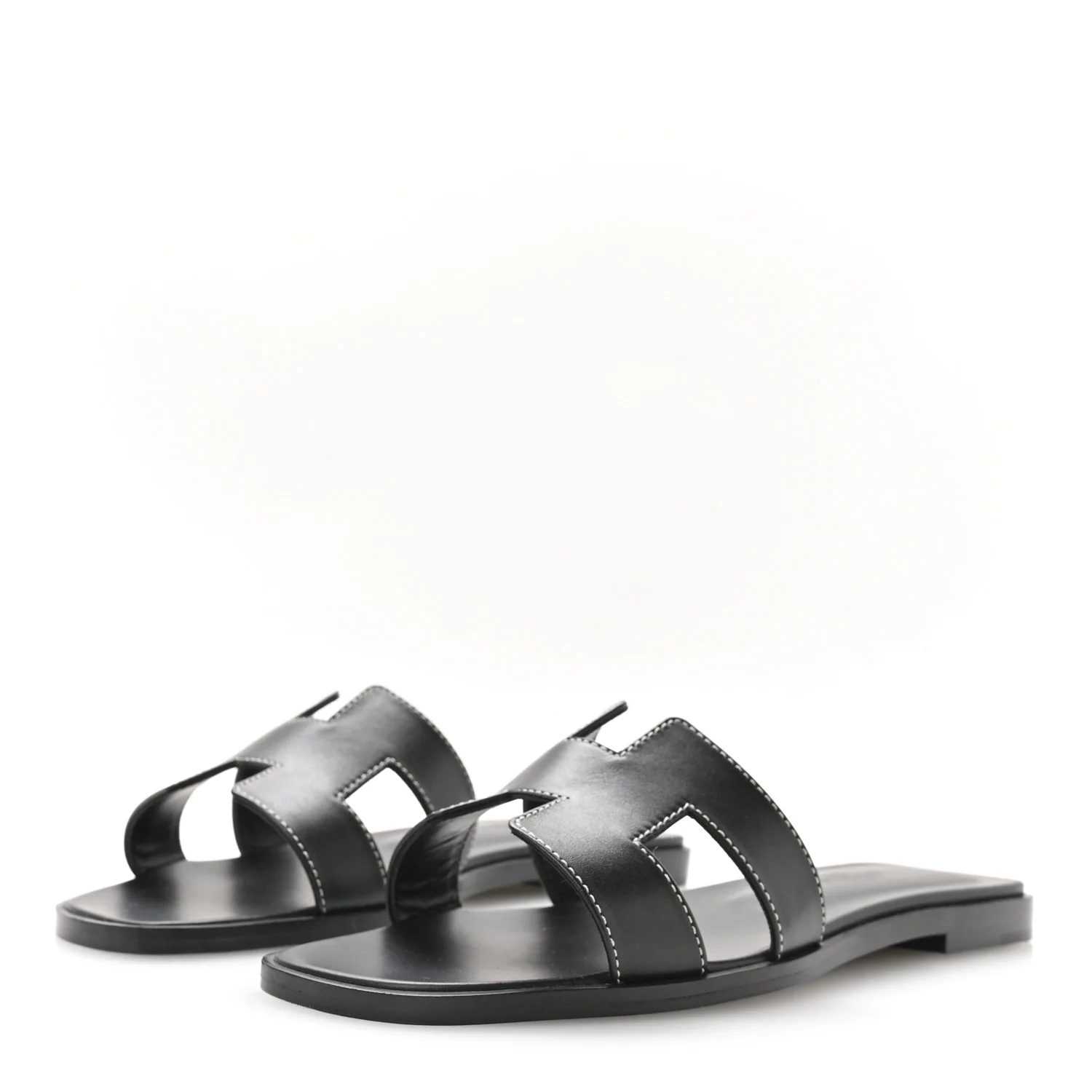 Box Calfskin Oran Sandals 36.5 Black