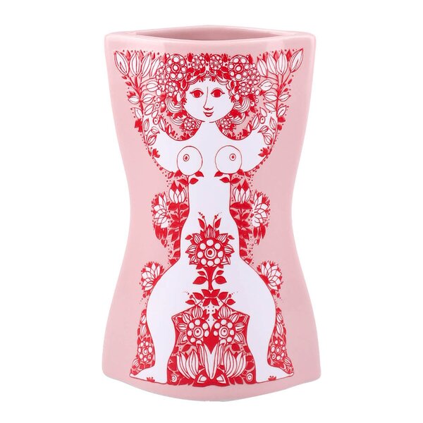 Nina vase 16,5 cm pink/rød