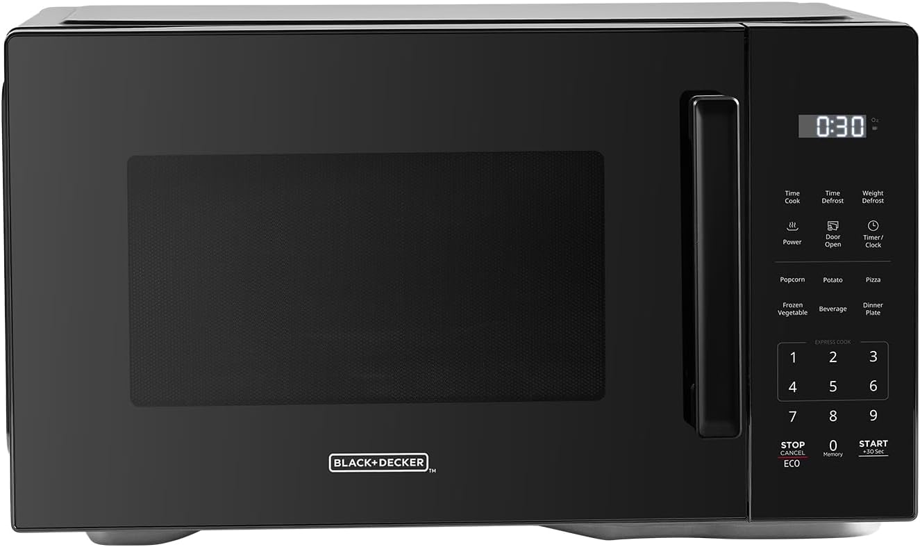 BLACK+DECKER Countertop Microwave Oven, 1.1 Cu.Ft, 1000W, Child Safety, Black