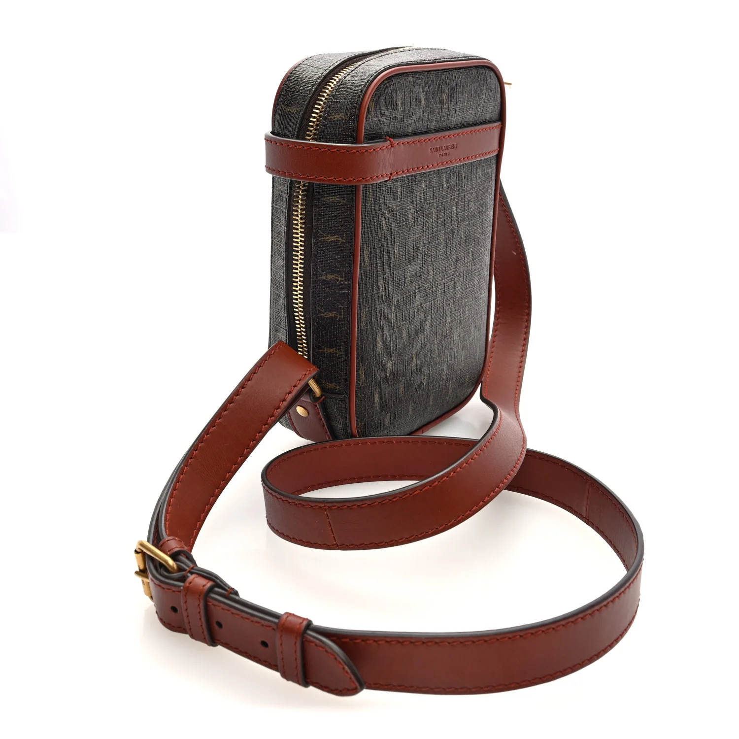 Canvas Smooth Calfskin Le Monogramme Crossbody Pouch Chestnut