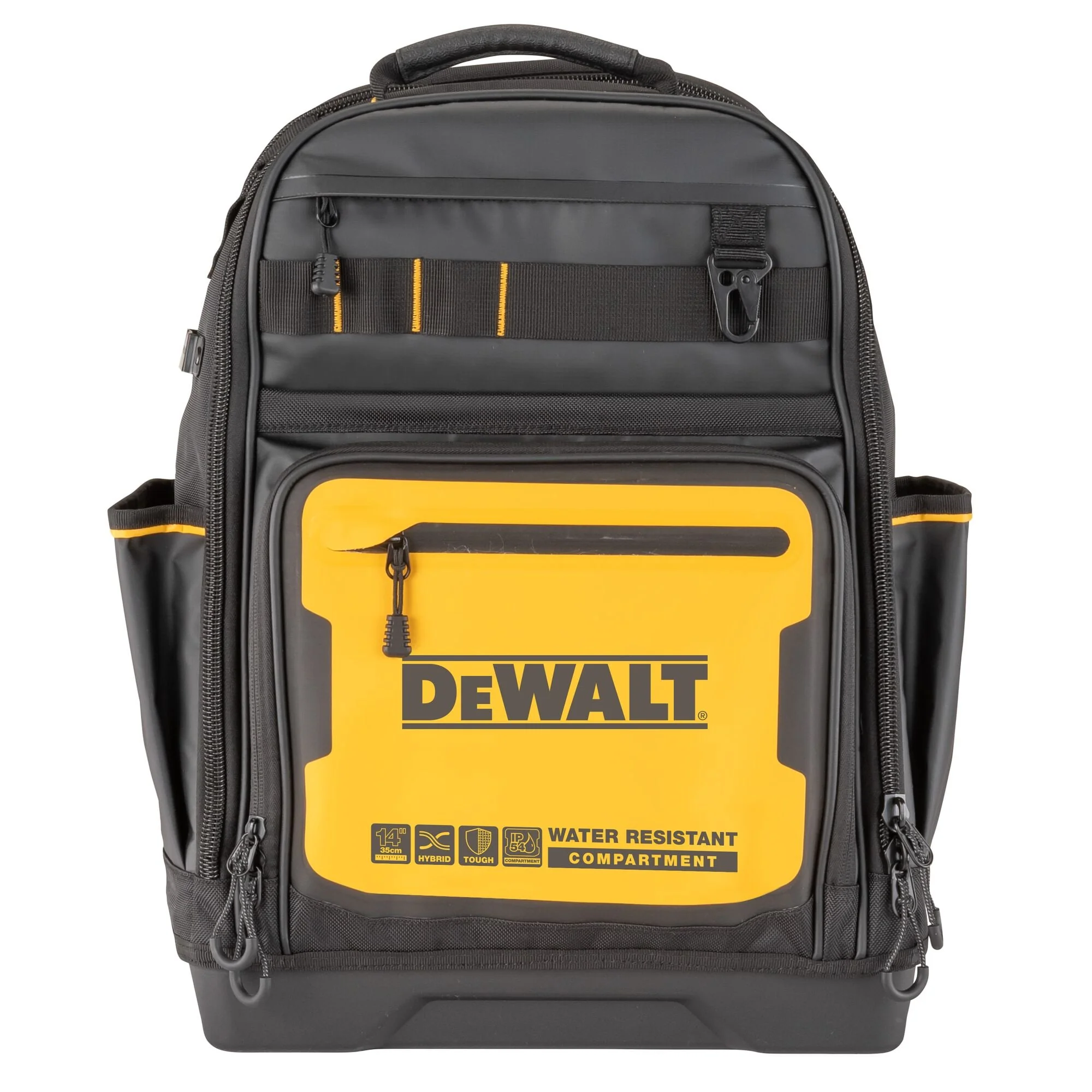 Black - Yellow Polyester 7.75-in W x 18.75-in D x 13.75-in L Zippered Backpack