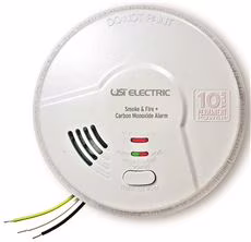 Usi 3 - in - 1 Tamper Proof Smoke, Fire, and Carbon Monoxide Smart Alarm with 10 Year Sealed Battery Back - up, Hardwired