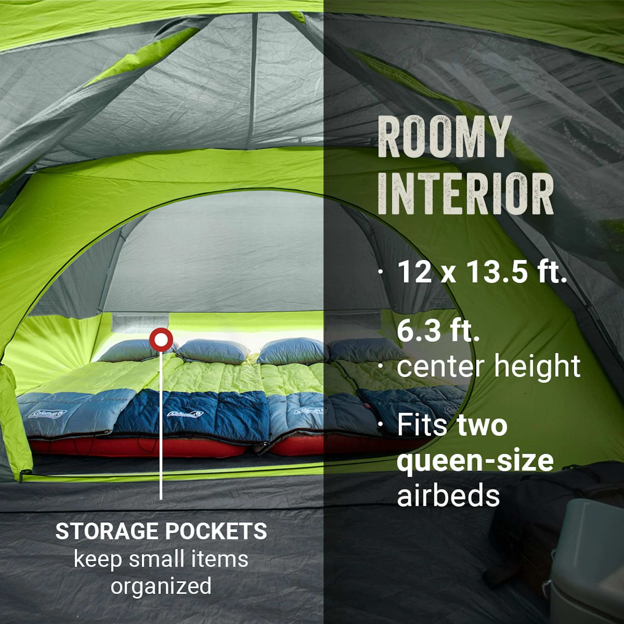 Skydome™ 8-Person Camping Tent with Screen Room, Rock Grey - Image 6