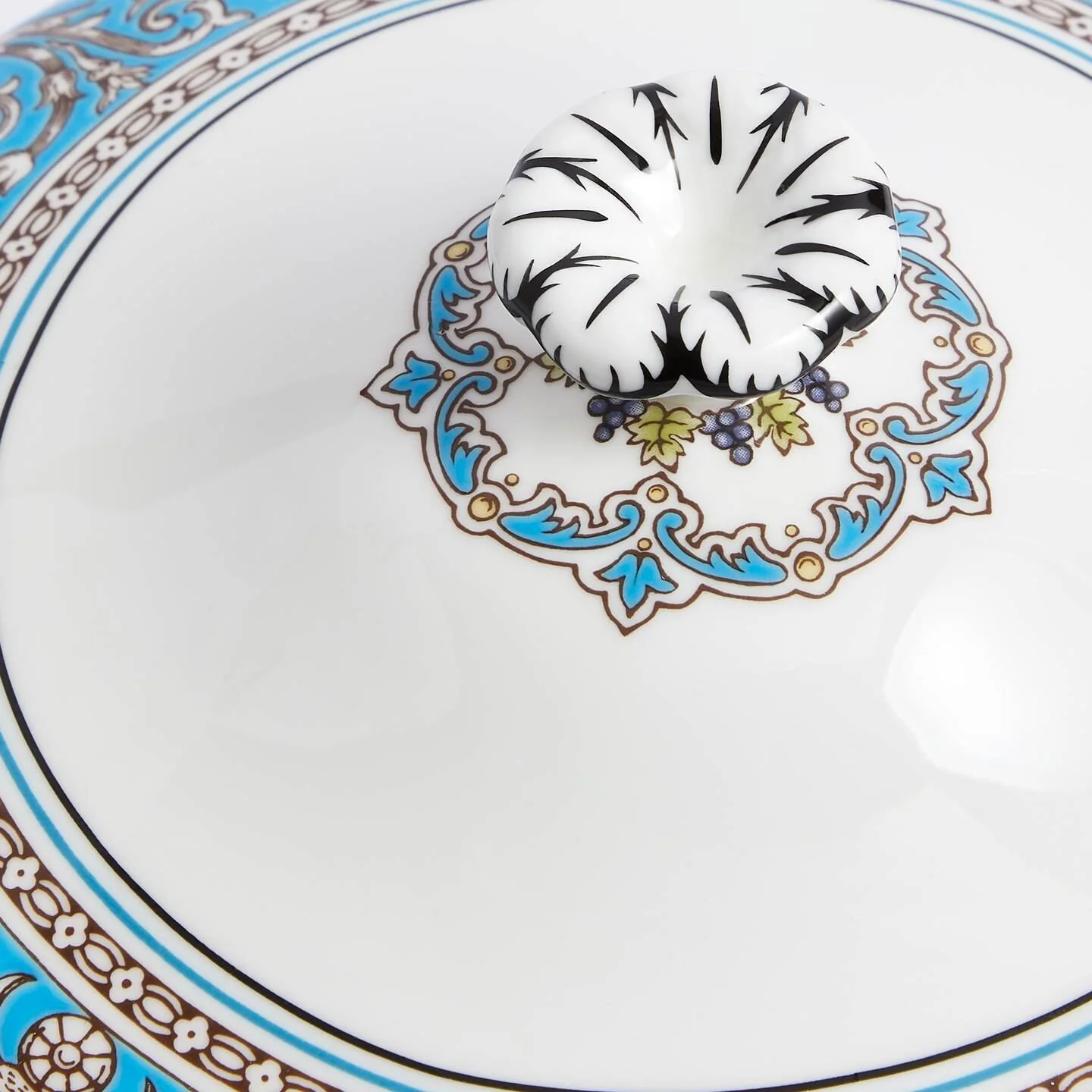 Florentine Turquoise Covered Vegetable Dish