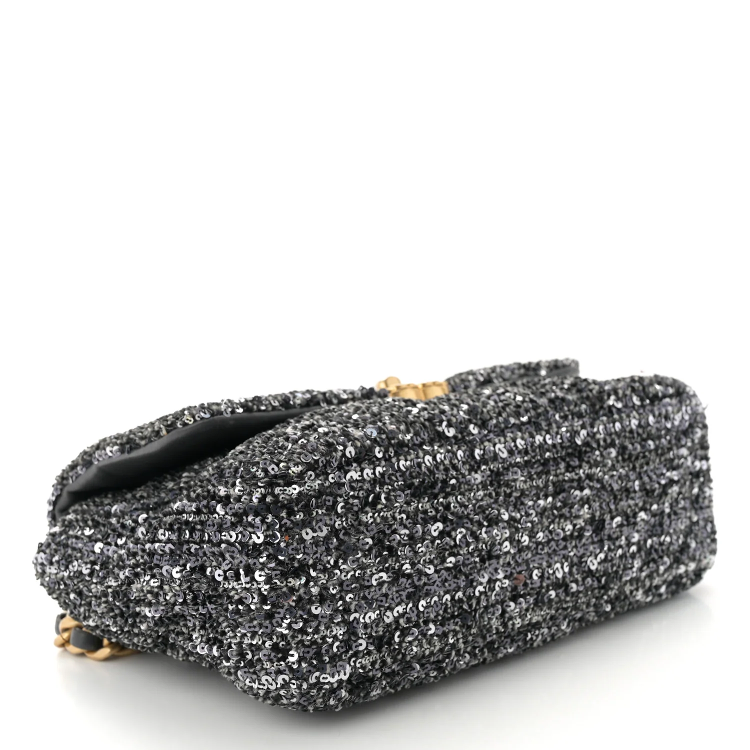 Tweed Sequin Quilted Medium Chanel 19 Flap Black Multicolor