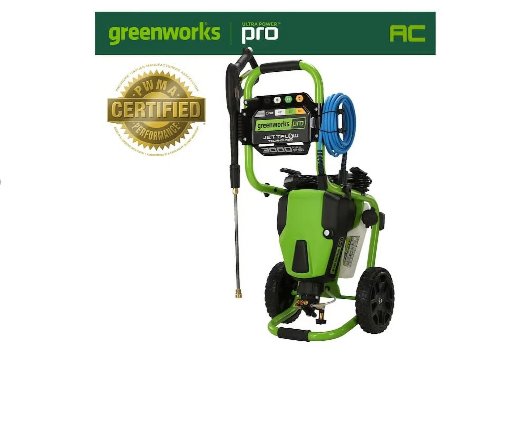 Greenworks Pro 3000 PSI 2 - Gallon - GPM Cold Water Electric Pressure Washer New