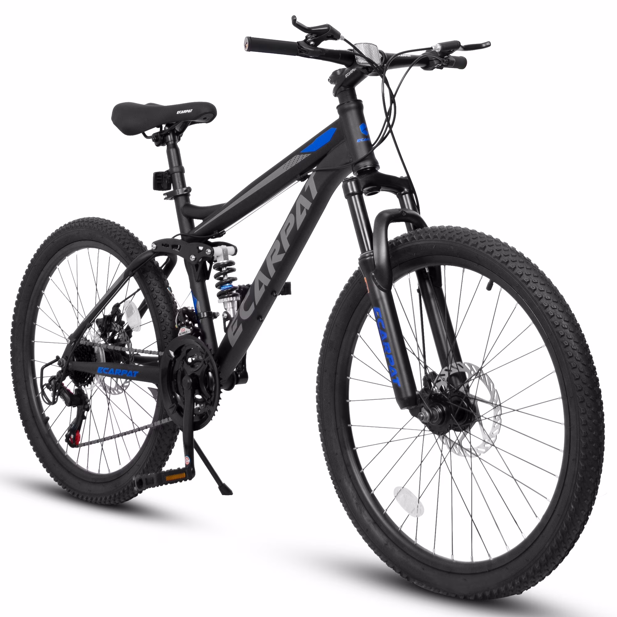 A2660 26 in Mountain Bike, 21 - Speed Disc Brakes, Durable Frame, Front, Rear Dual - Shock Absorption, Unisex for Commuting, Travel, School, Mountain and City Road Cycling