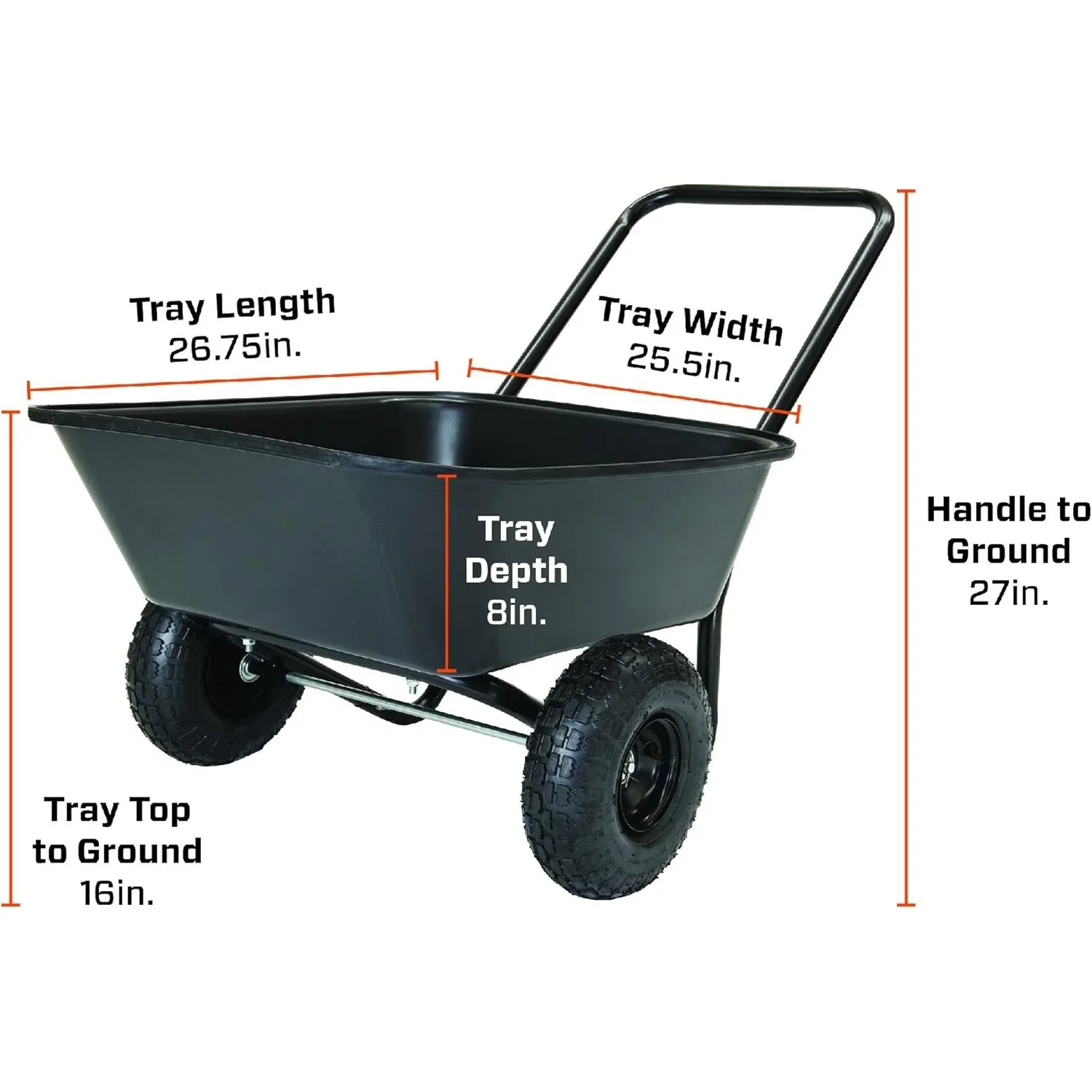 Barrow Dual-Wheel Residential Wheelbarrow Garden Cart