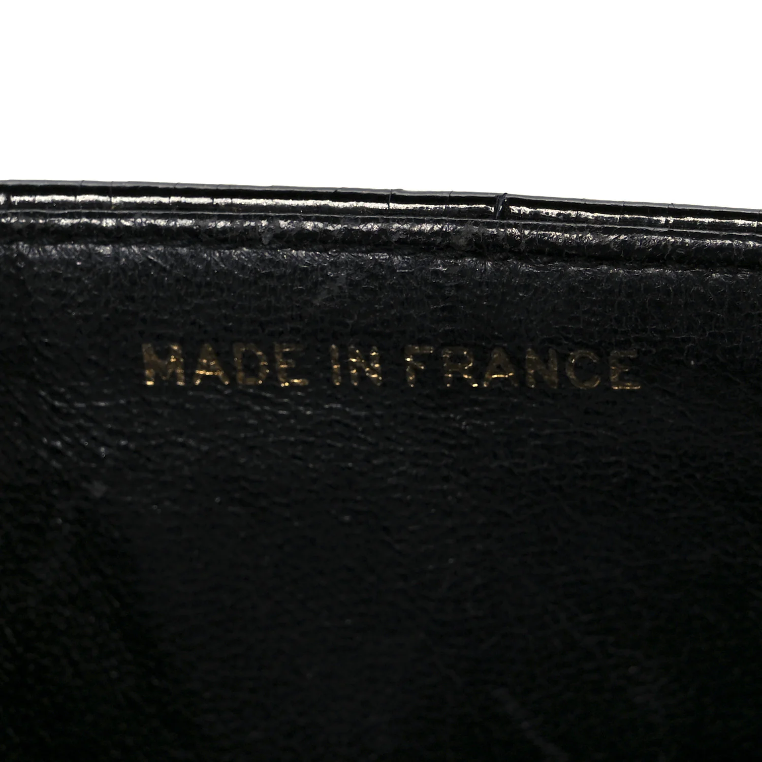Patent Vertical Quilt Small Flap Black