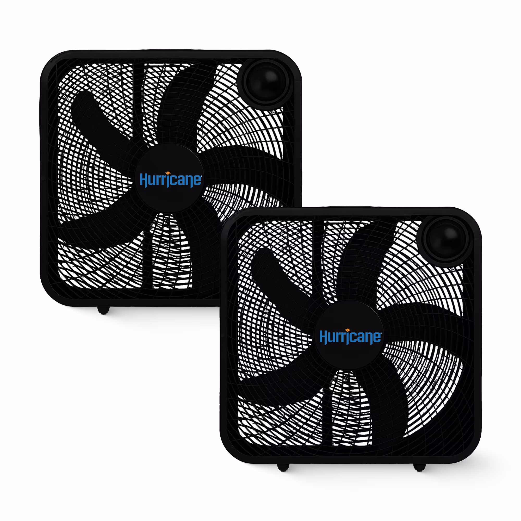 20 Inch Classic Series Floor Box Fan with 3 Speed Settings, Black, 2 Pack