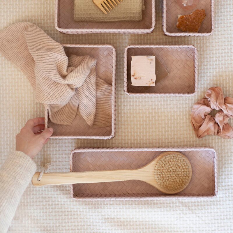 Fit lang oppbevaringskurv 39x12x7 cm copper blush