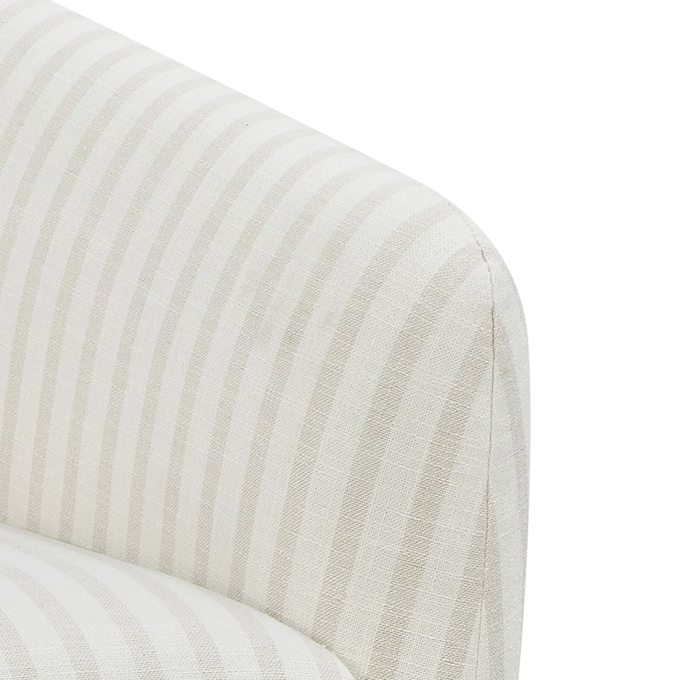 Beautiful Small Space Accent Chair, Beige and White Linen - Image 6