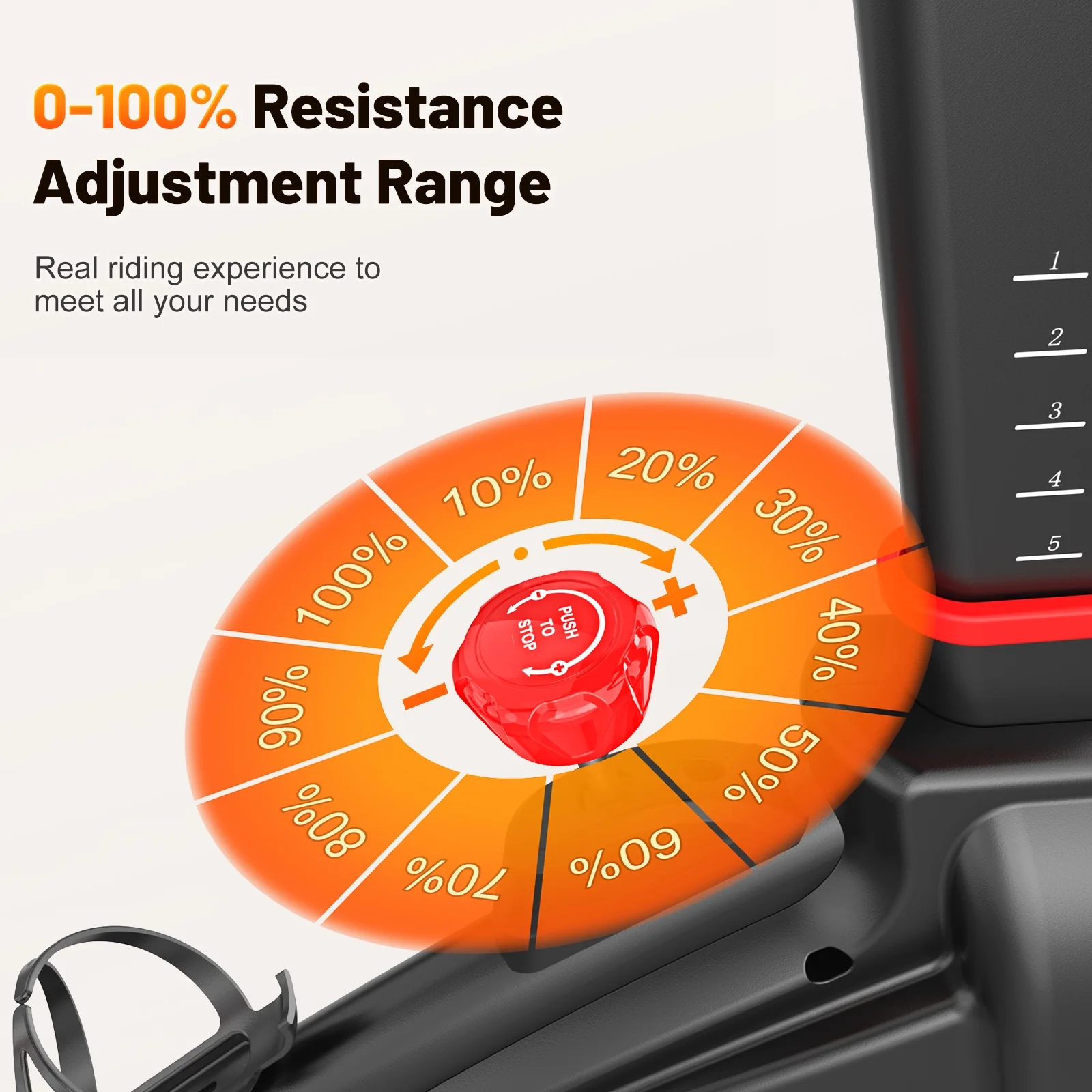 Exercise Bike Indoor Stationary Cycling Bike with 300lbs Weight Capacity,100% Resistance Adjustment Range, Heavy Flywheel, Comfortable Seat Cushion LCD Monitor(5997-R) - Image 5