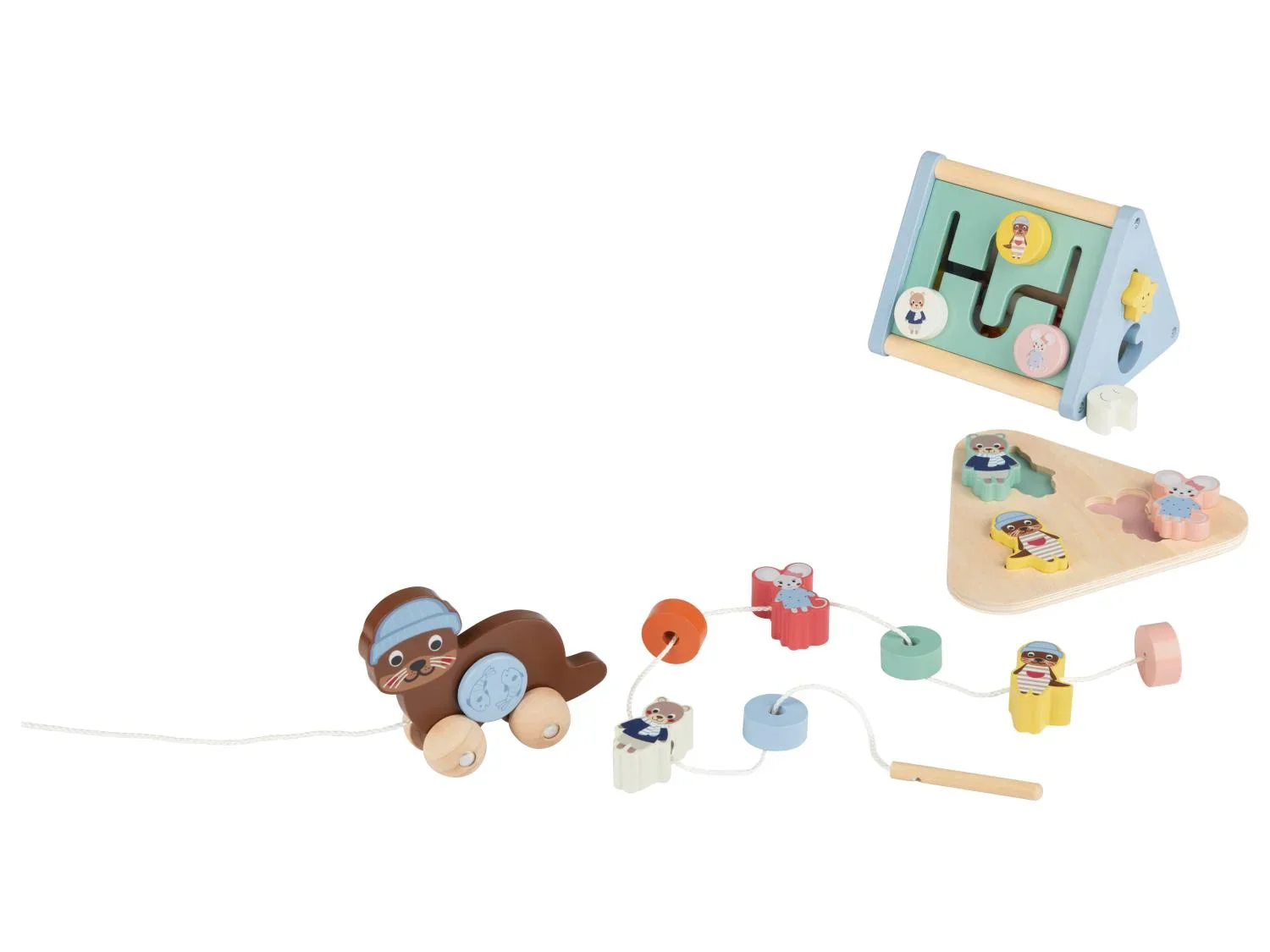 lupilu Bote de jeu et dapprentissage en bois