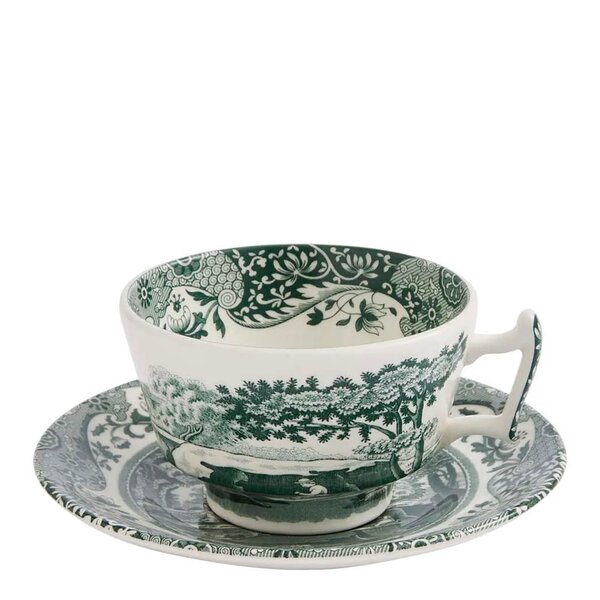 Heritage Green Italian tekopp med skål 20 cl