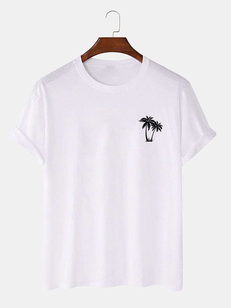 T-shirt et short de bain à imprimé palmiers
