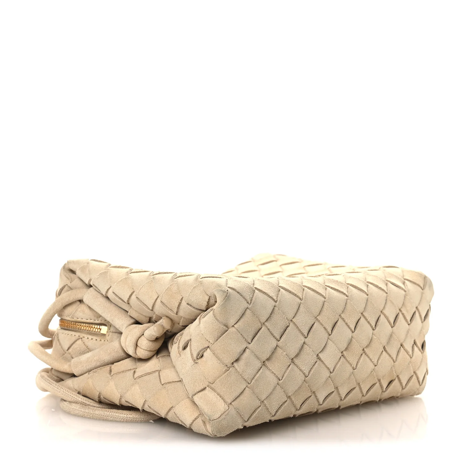 Suede Intrecciato Small Loop Camera Bag Sand