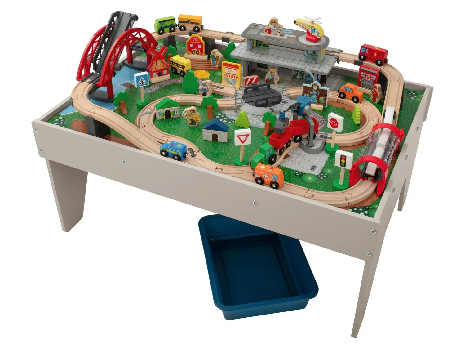 lupilu Table de jeu Chemin de fer en bois