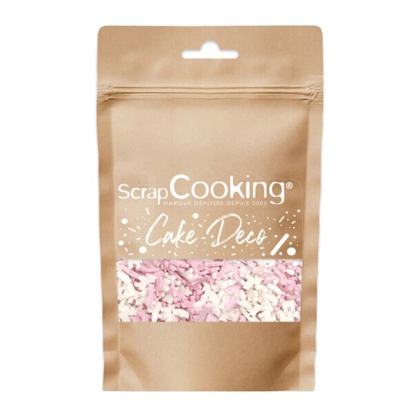 Kakestrø enhjørning 50 g rosa/hvit
