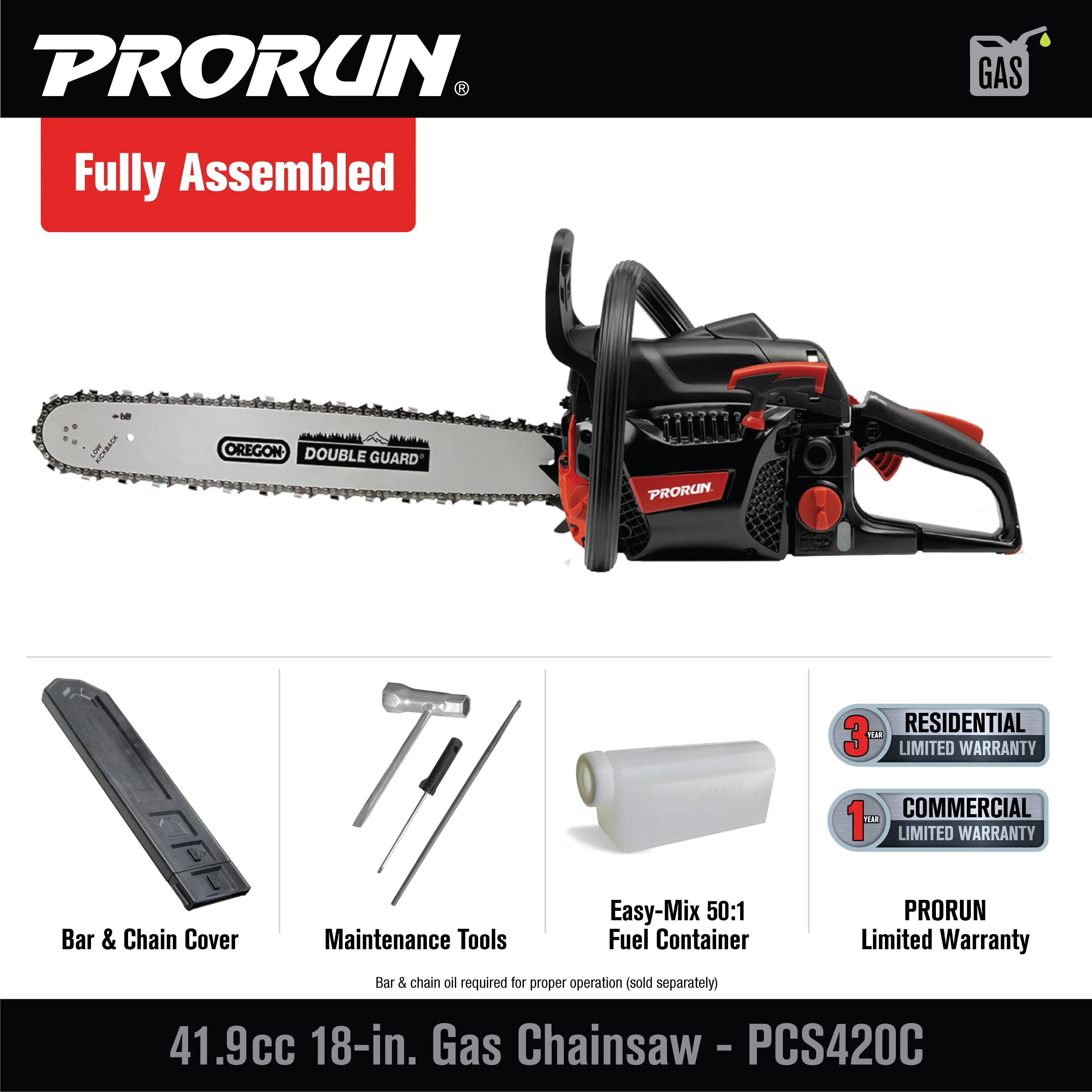 18-in. 42.0cc 2-Cycle Gas-Powered Chainsaw - Image 4